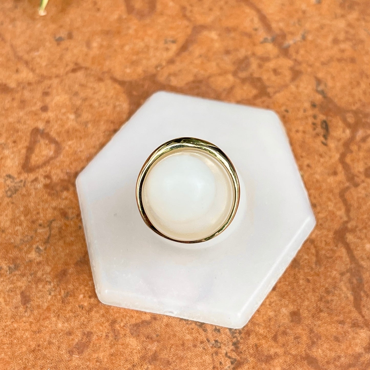 14KT Yellow Gold Shiny Groove + Domed Cigar Band Ring