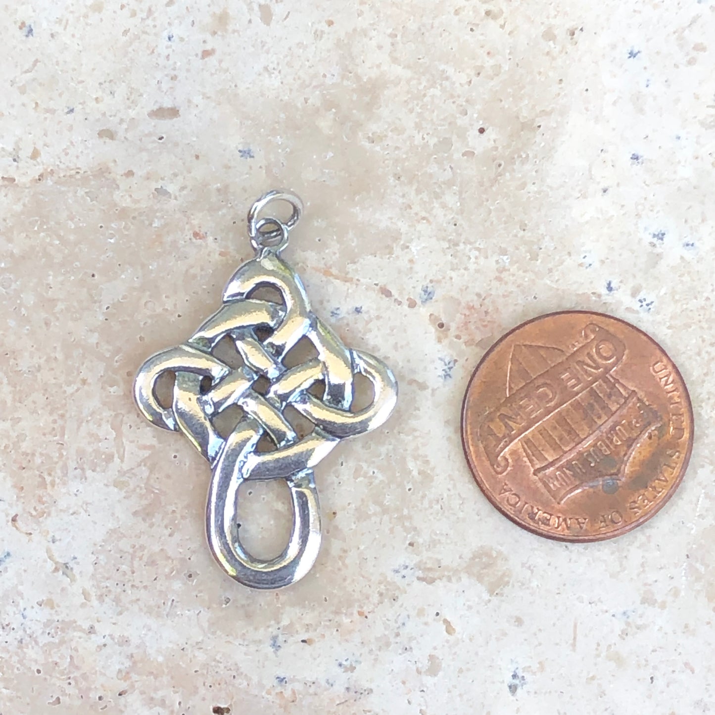 Sterling Silver Celtic Knot Cross Pendant Charm, Sterling Silver Celtic Knot Cross Pendant Charm - Legacy Saint Jewelry