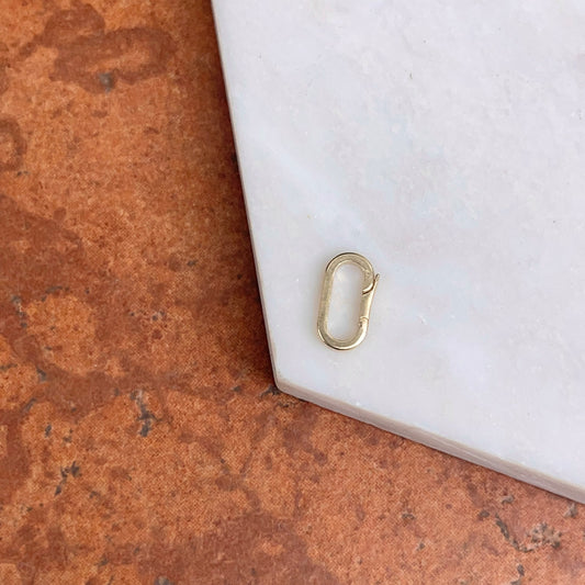 10KT Yellow Gold Elongated Oval Pearl Shortener / Pendant Enhancer 10mm x 4mm