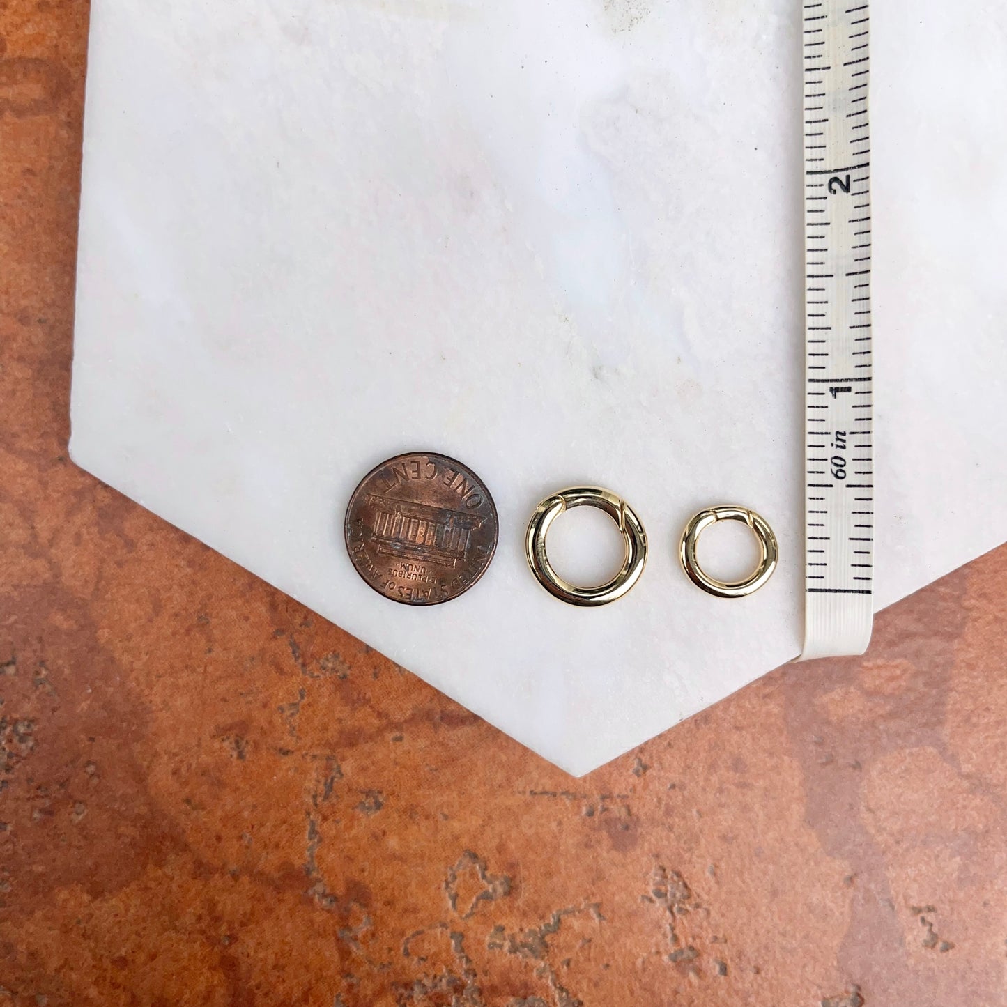 10KT Yellow Gold Round Push-In Hinged Pearl Clasp Shortener