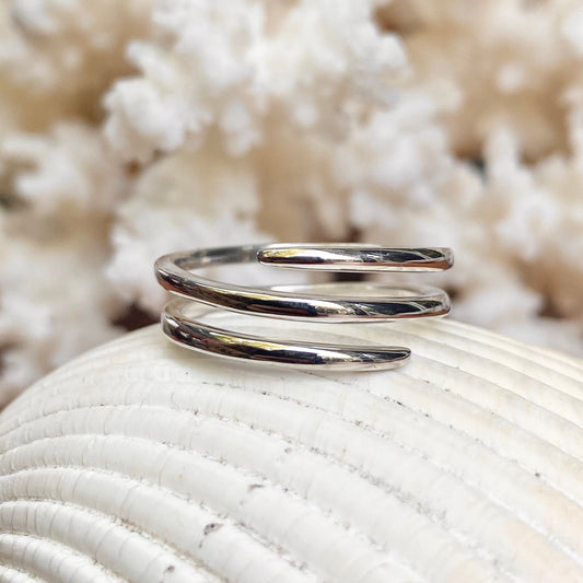 Sterling Silver Polished Bypass Design Ring