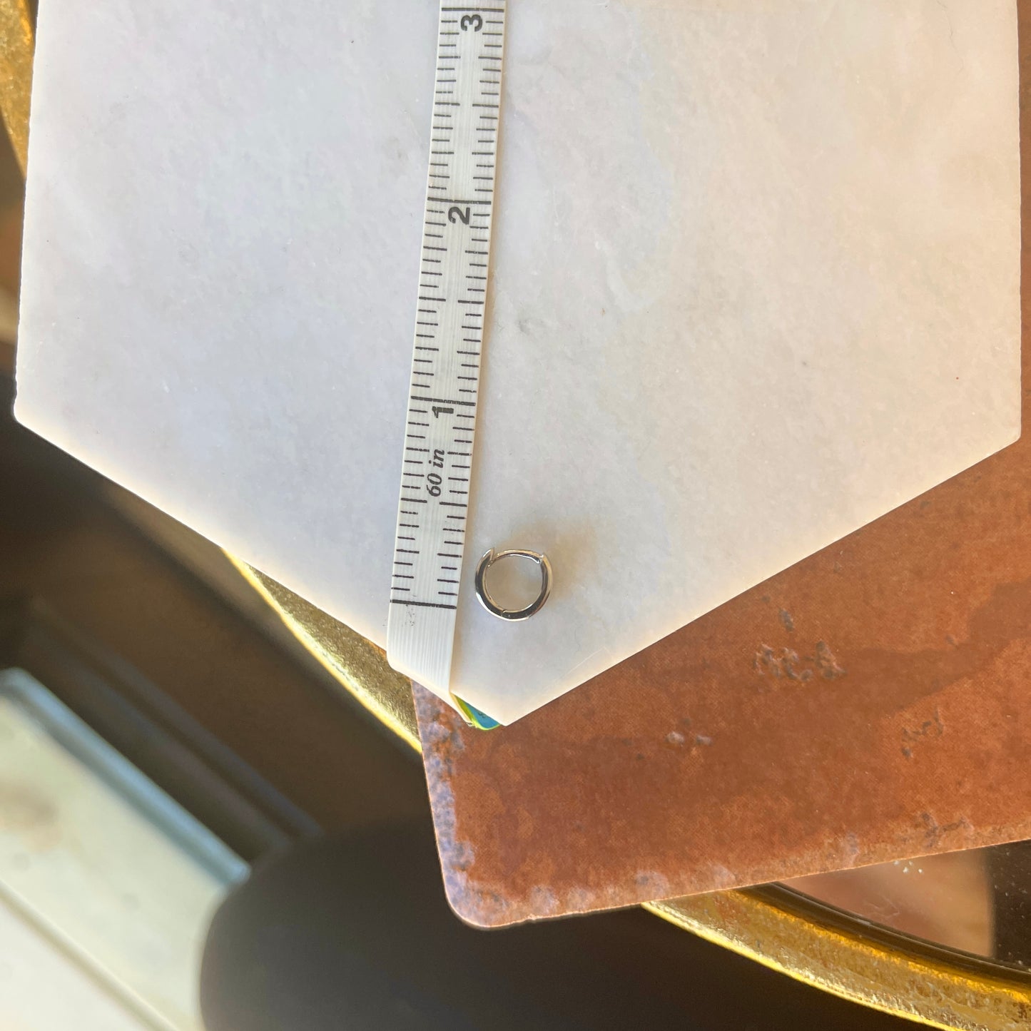 14KT White Gold Hinged Huggie Hoop Earrings 9mm