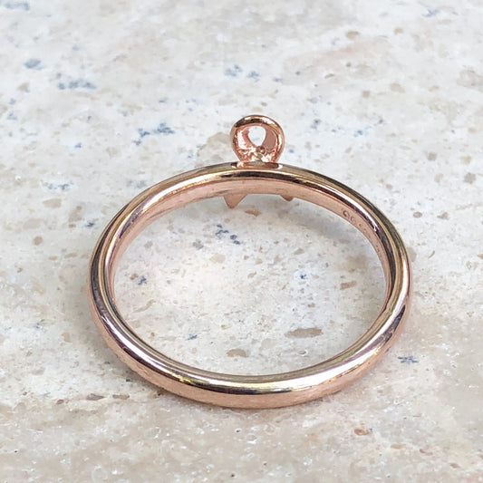 Rose Gold Plated Sterling Silver Breast Cancer Awareness Ribbon Ring, Rose Gold Plated Sterling Silver Breast Cancer Awareness Ribbon Ring - Legacy Saint Jewelry
