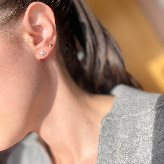 14KT Yellow Gold 1.00 CTW Lab Diamond 3 Prong Stud Earrings