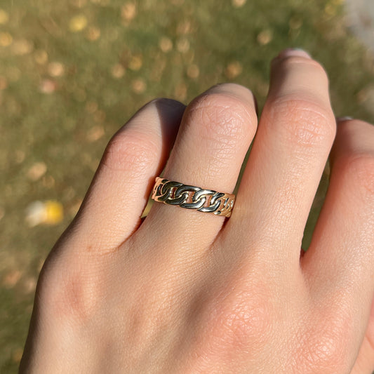 10KT Yellow Gold Chain Link Band Ring