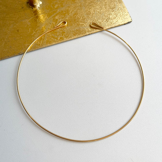 Estate 14KT Yellow Gold 1.5mm Tube Round Open Collar Necklace