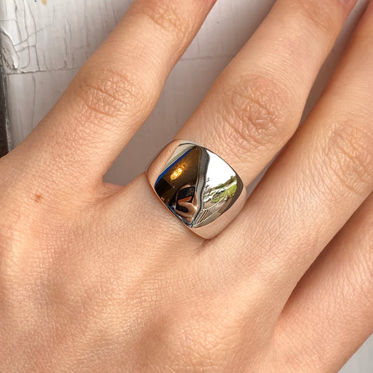 14KT White Gold Domed High Polished Cigar Band Ring, 14KT White Gold Domed High Polished Cigar Band Ring - Legacy Saint Jewelry