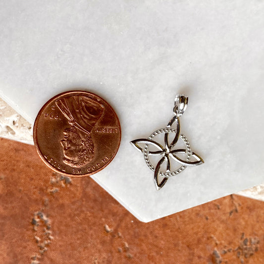 14KT White Gold Celtic Eternity Knot Pendant Charm, 14KT White Gold Celtic Eternity Knot Pendant Charm - Legacy Saint Jewelry