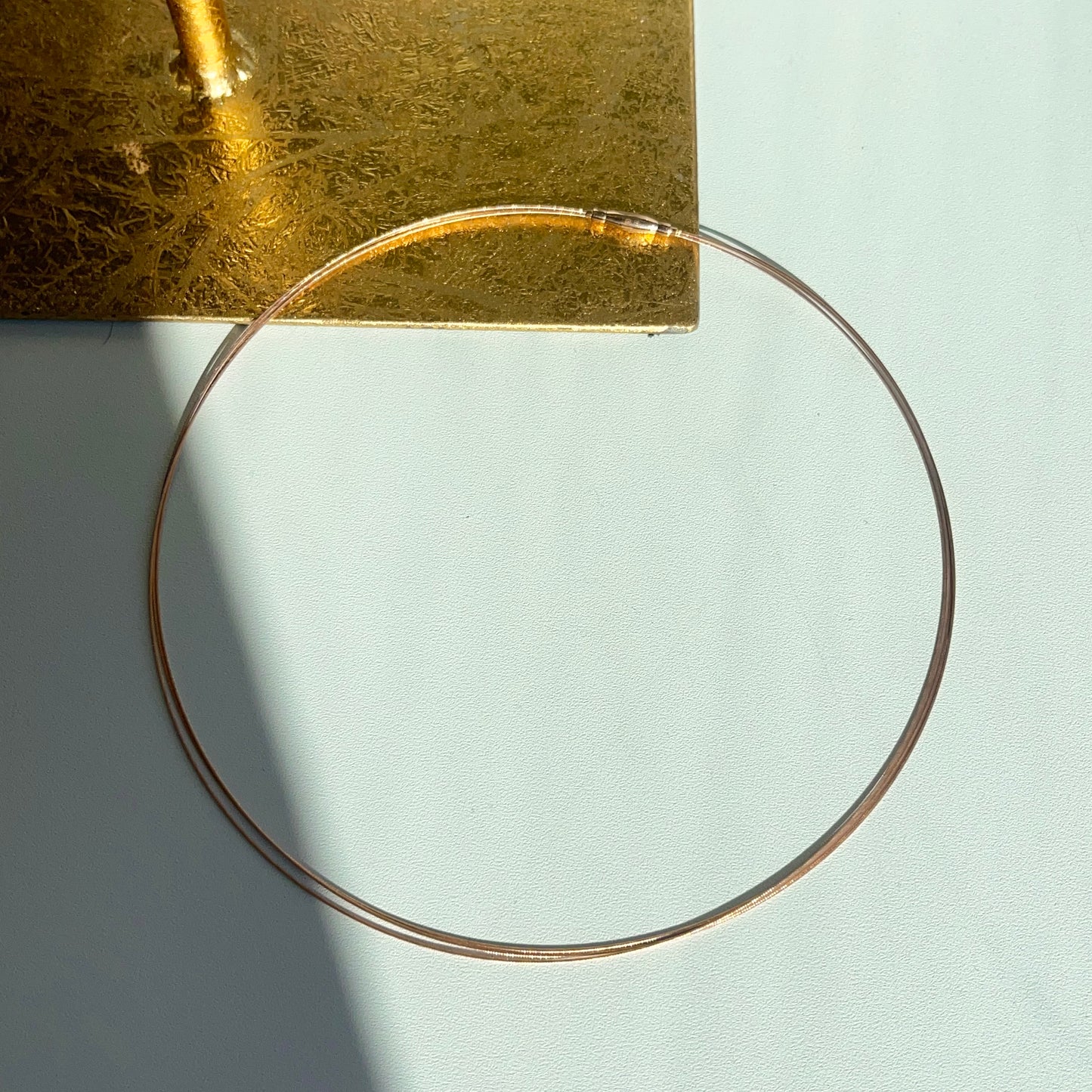 14KT Rose Gold 3-Strand Cable Wire Collar Necklace