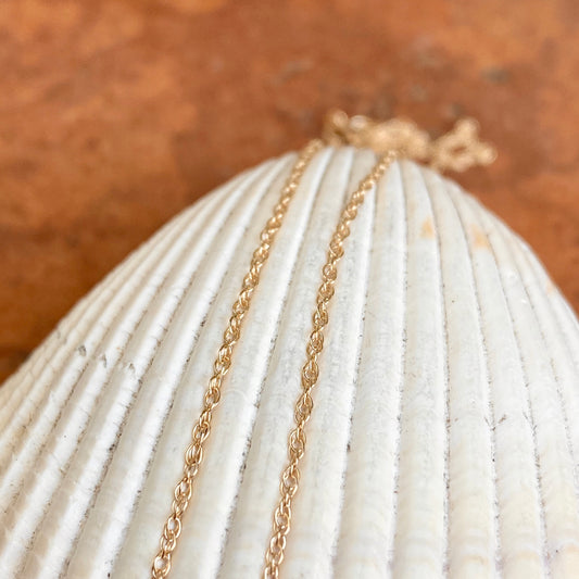 14KT Yellow Gold Polished .95mm Cable Chain Necklace