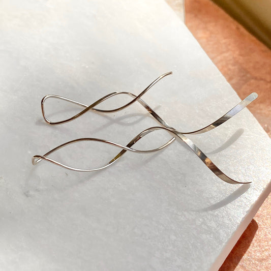 Sterling Silver Twisted Threader Ear Wire Earrings, Sterling Silver Twisted Threader Ear Wire Earrings - Legacy Saint Jewelry