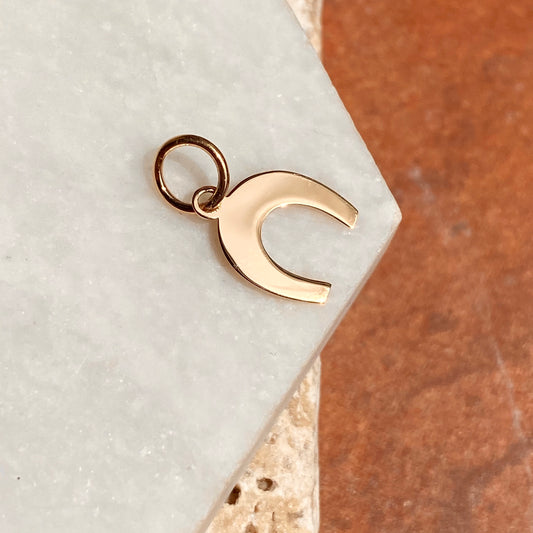 14KT Yellow Gold Horseshoe Pendant Charm, 14KT Yellow Gold Horseshoe Pendant Charm - Legacy Saint Jewelry
