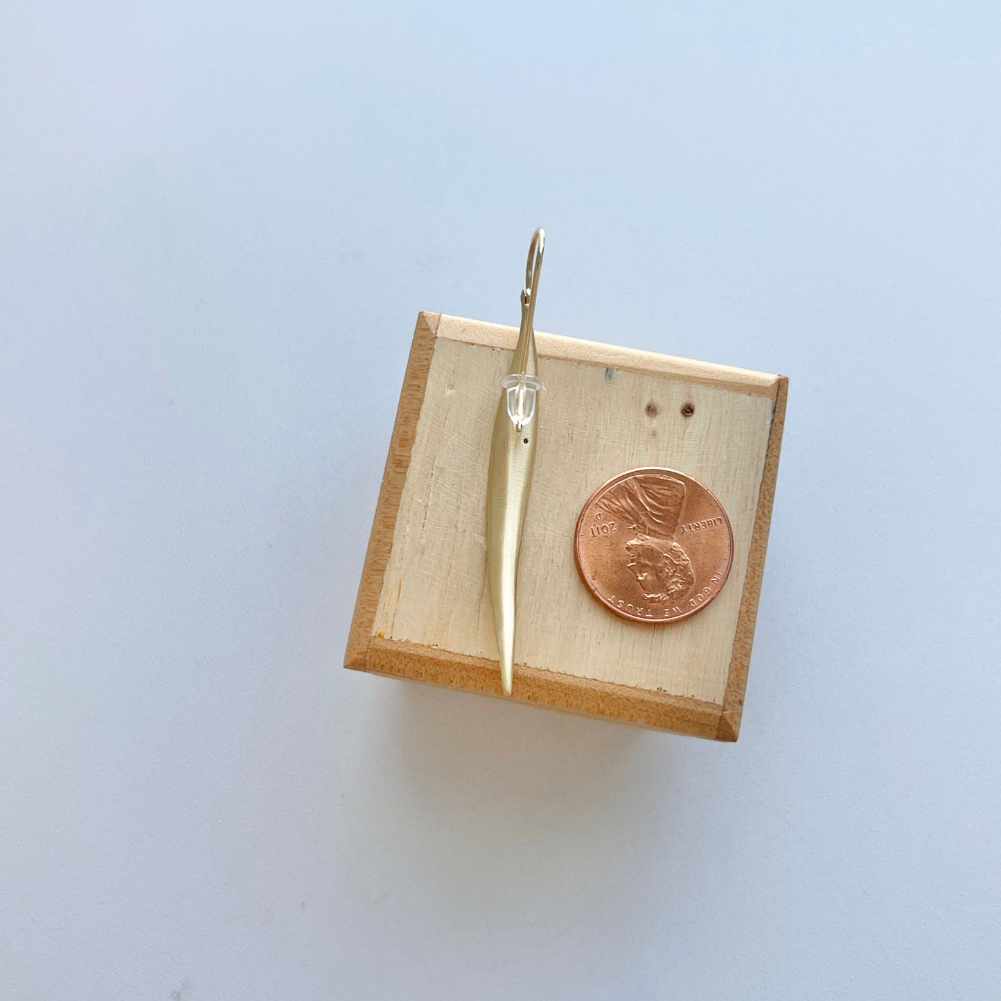 14KT Yellow Gold Matte Gypsy Diamond Leaf Earrings