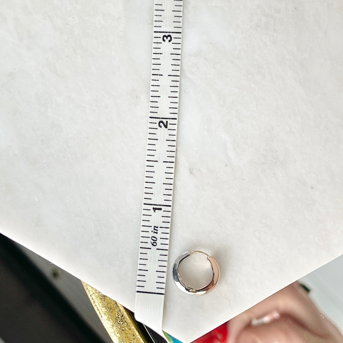 14KT Rose Gold + White Gold Hinged Huggie Hoop Earrings 10mm