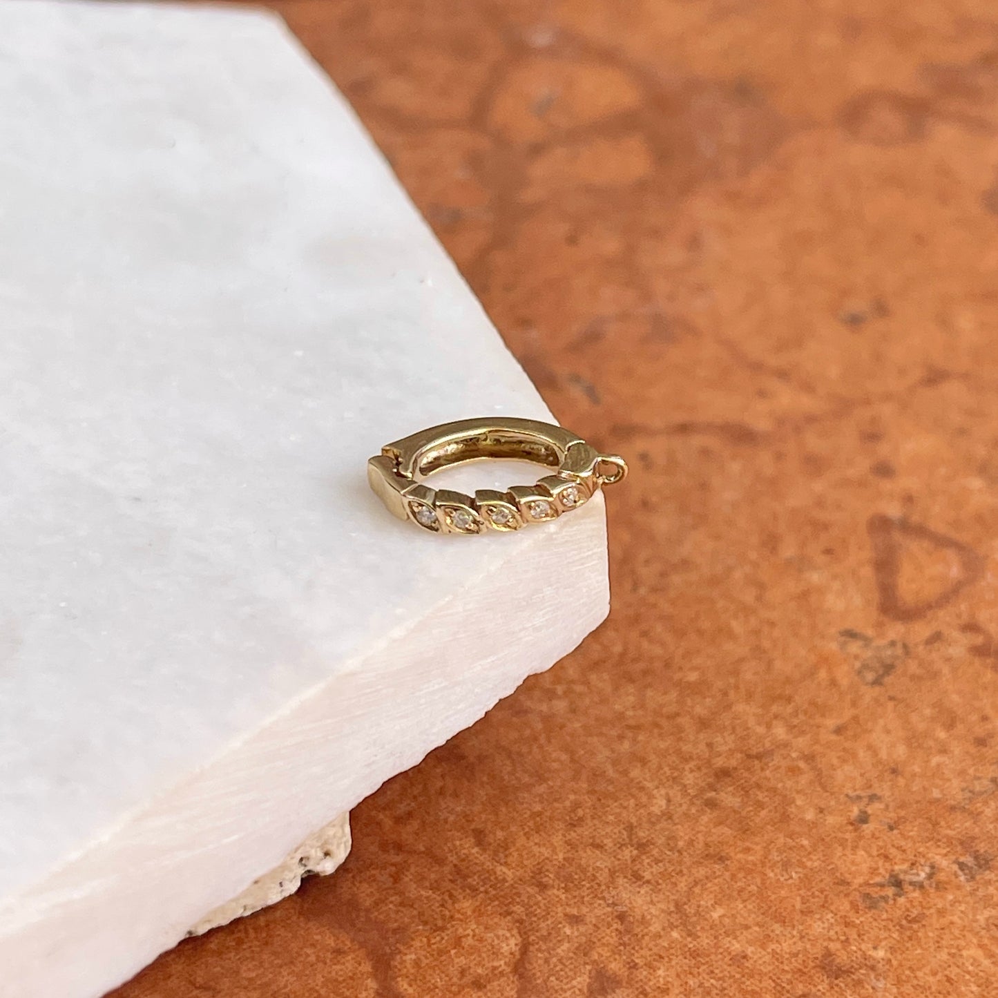 14KT Yellow Gold Diamond Pendant Enhancer Clasp 6mm