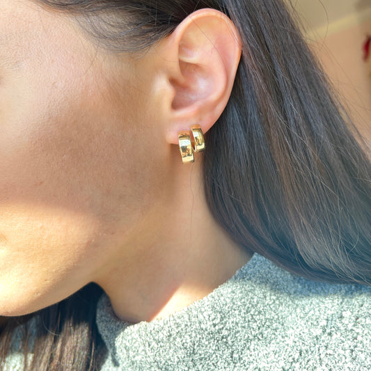 14KT Yellow Gold Polished 5mm Hinged Hoop Earrings 15.5mm