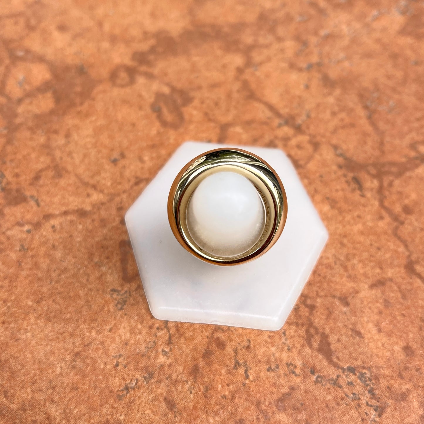 14KT Yellow Gold Polished Chunky 17mm Domed Cigar Band Ring