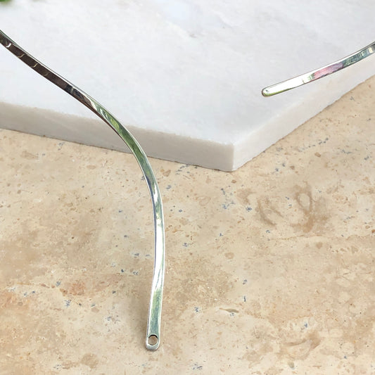 Sterling Silver Neck Wire Open Loop Collar with Hole Necklace 2.7mm, Sterling Silver Neck Wire Open Loop Collar with Hole Necklace 2.7mm - Legacy Saint Jewelry