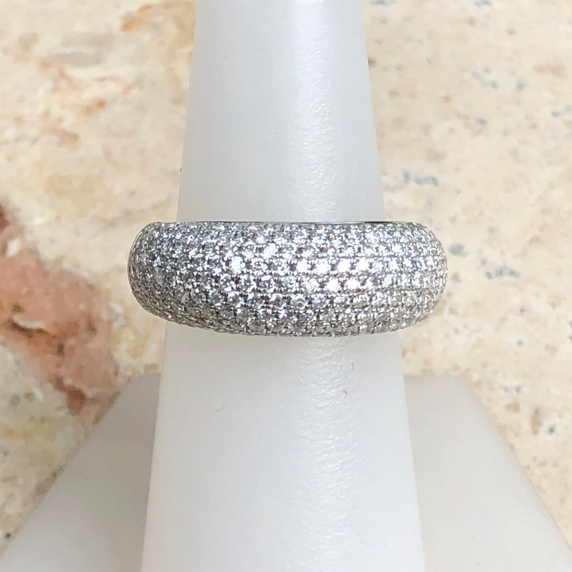 14KT White Gold 1.50 CT Micro Pave Diamond Wide Design Ring - Legacy Saint Jewelry