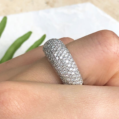 14KT White Gold 1.50 CT Micro Pave Diamond Wide Design Ring - Legacy Saint Jewelry