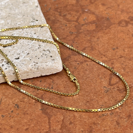 Estate 14KT Yellow Gold 1.50mm Box Chain Link Necklace 24"