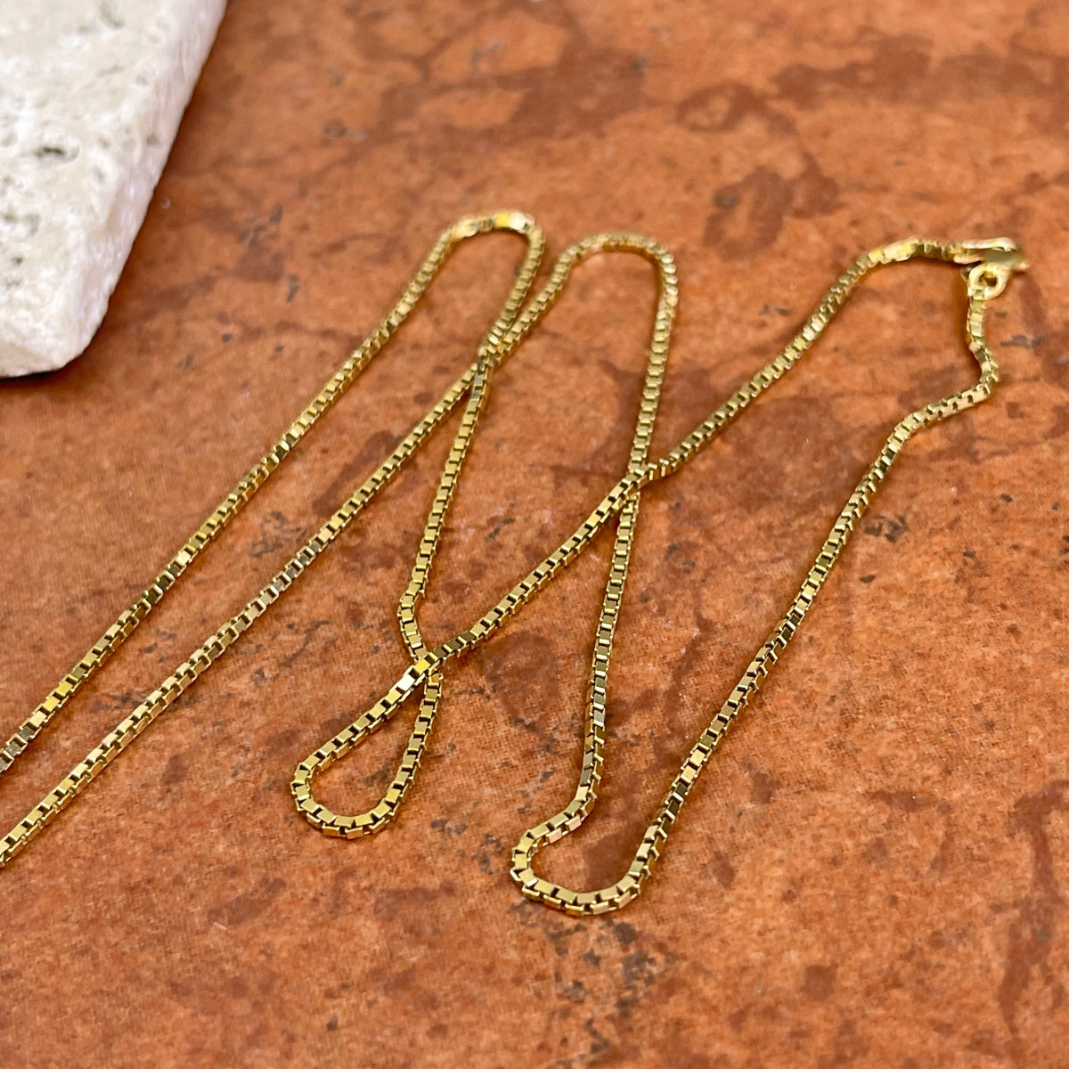 Estate 14KT Yellow Gold 1.50mm Box Chain Link Necklace 24"