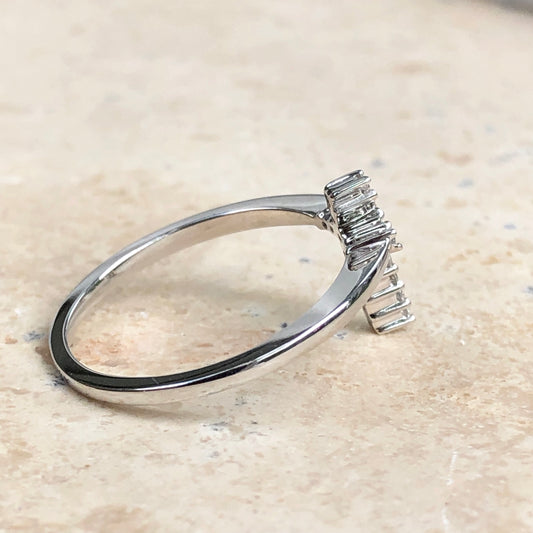 14KT White Gold + Pave Diamond Cross Ring - Legacy Saint Jewelry