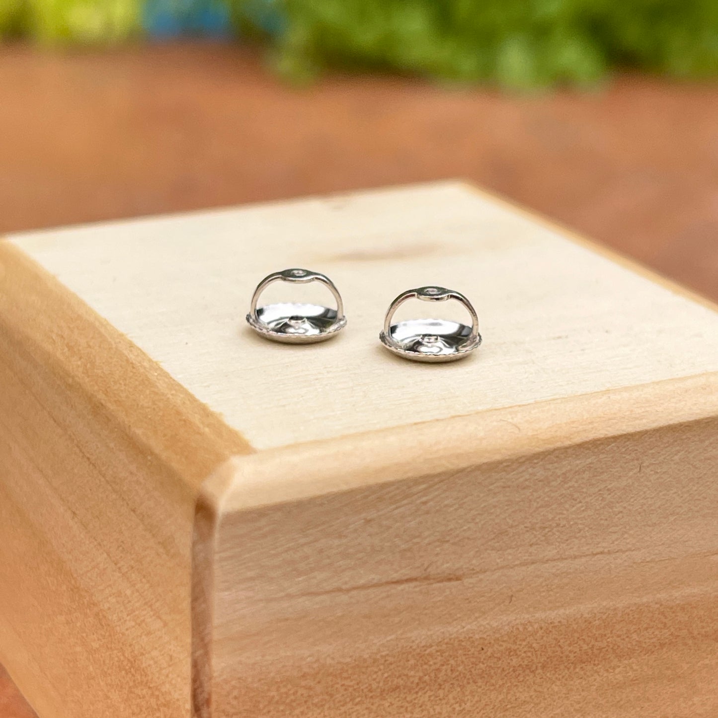 18KT White Gold Threaded Screw Back Earring Backs 6.3mm