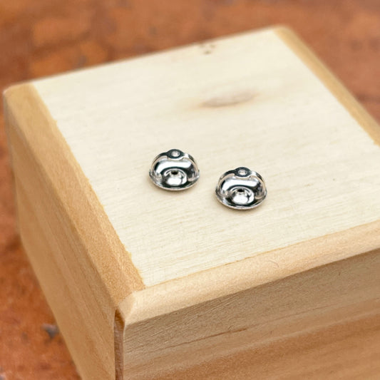 18KT White Gold Threaded Screw Back Earring Backs 6.3mm