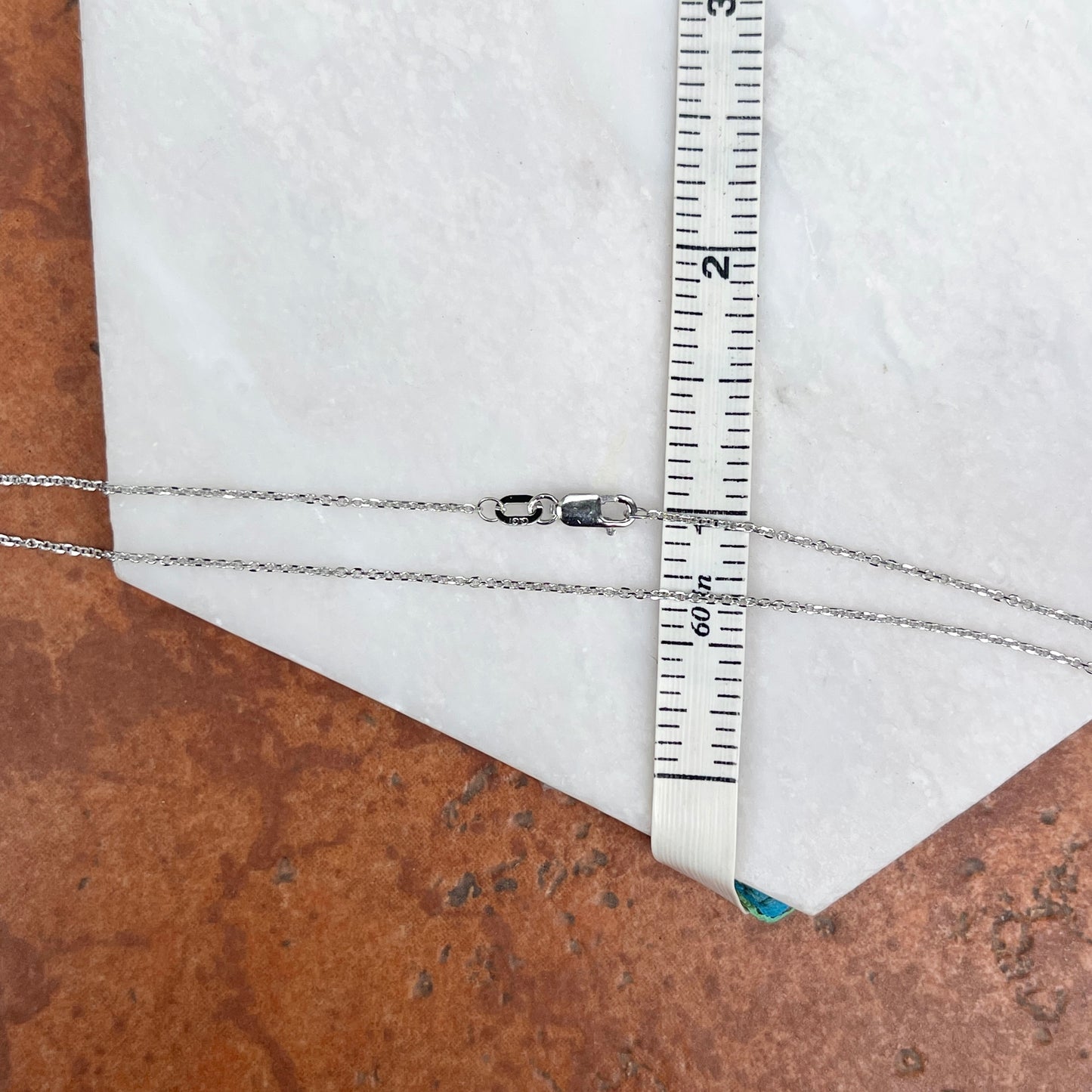 10KT White Gold Diamond-Cut 1mm Cable Chain Necklace