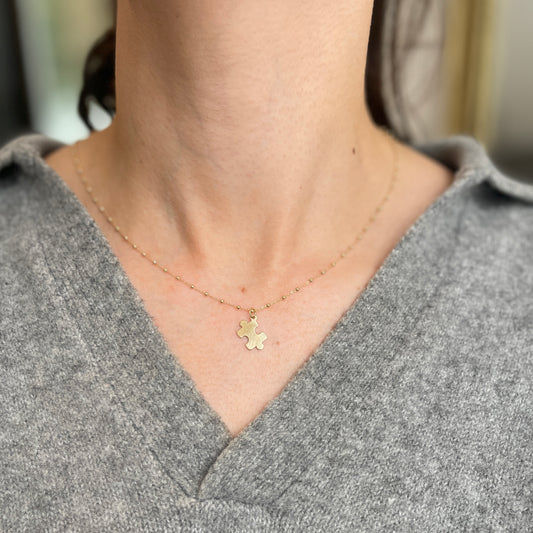 14KT Yellow Gold Puzzle Piece Pendant Charm