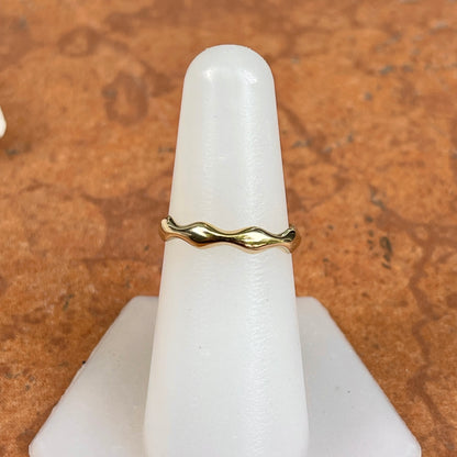 14KT Yellow Gold Eternity Wave Stacking Band Ring