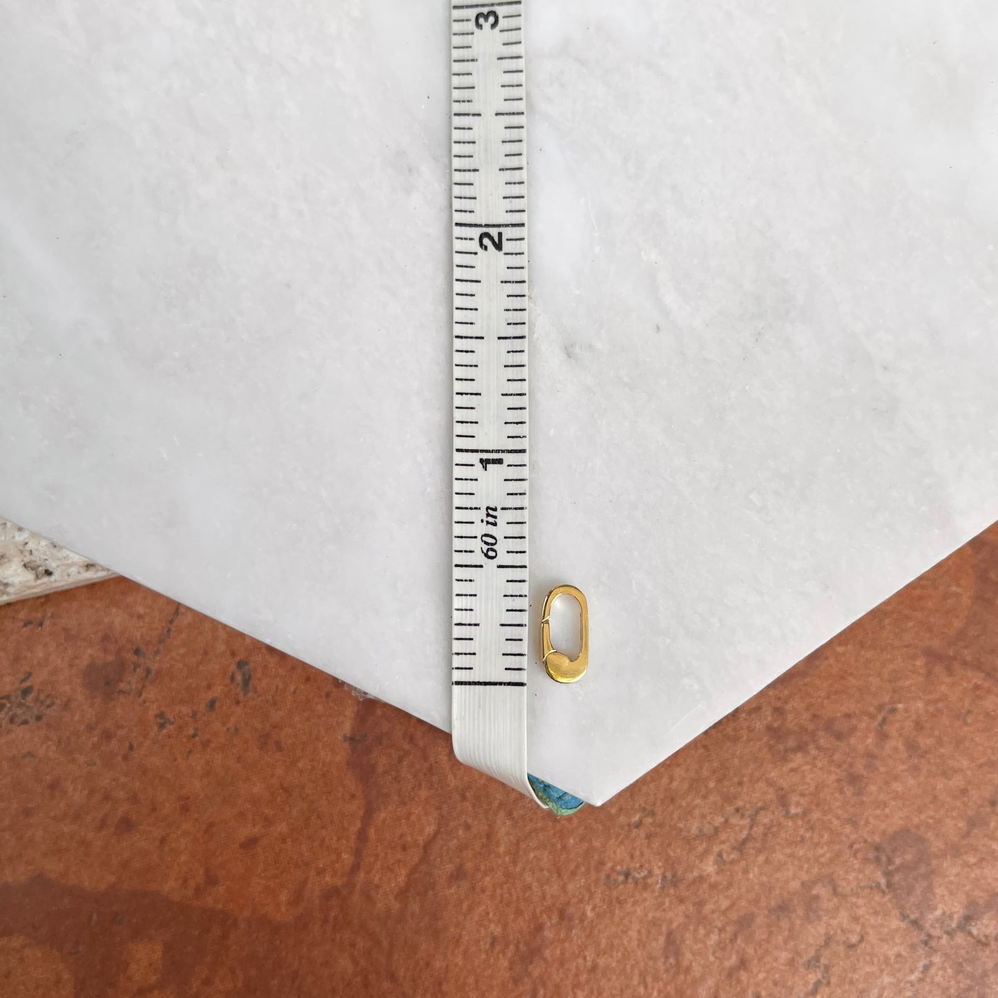 14KT Yellow Gold Elongated Oval Pendant Pearl Enhancer Clasp 7.15mm