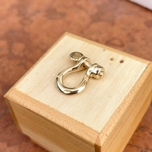 14KT Yellow Gold 3D Large Shackle Screw Pendant