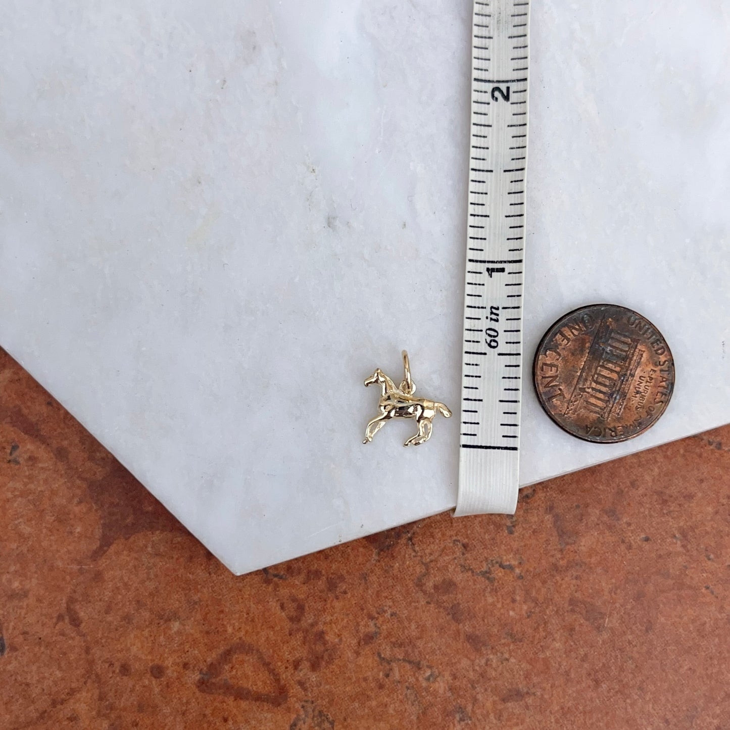 10KT Yellow Gold Running Horse Mini Pendant Charm