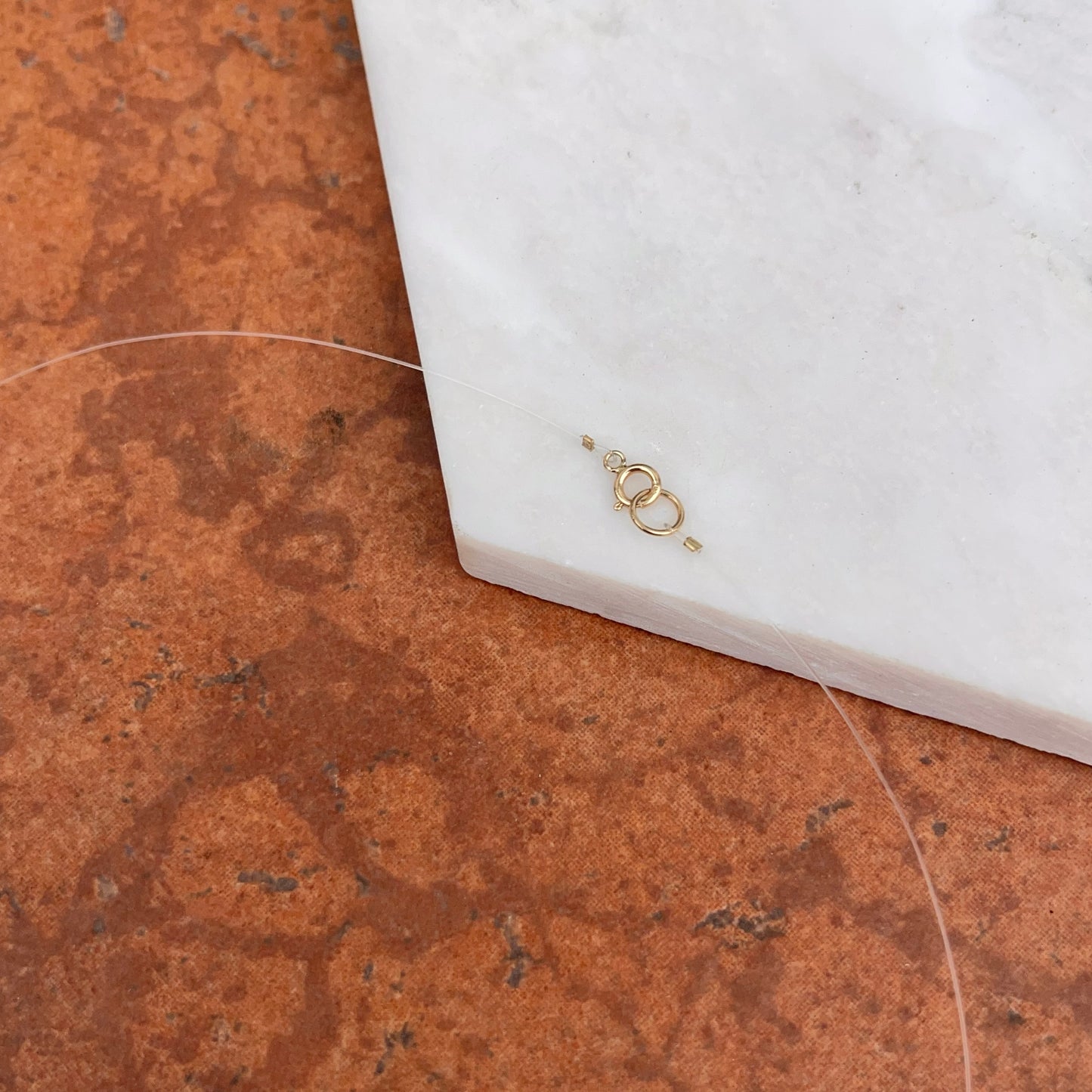 14KT Yellow or White Gold Fish Wire Cord Necklace