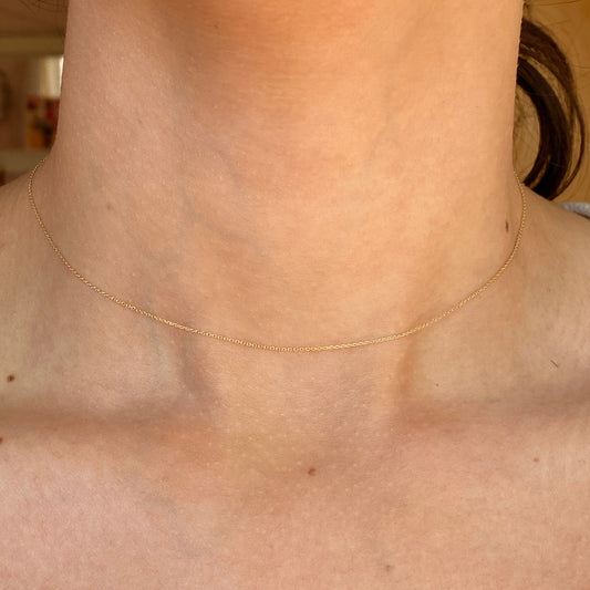 10KT Yellow Gold Diamond-Cut Cable Chain Necklace .60mm, 10KT Yellow Gold Diamond-Cut Cable Chain Necklace .60mm - Legacy Saint Jewelry