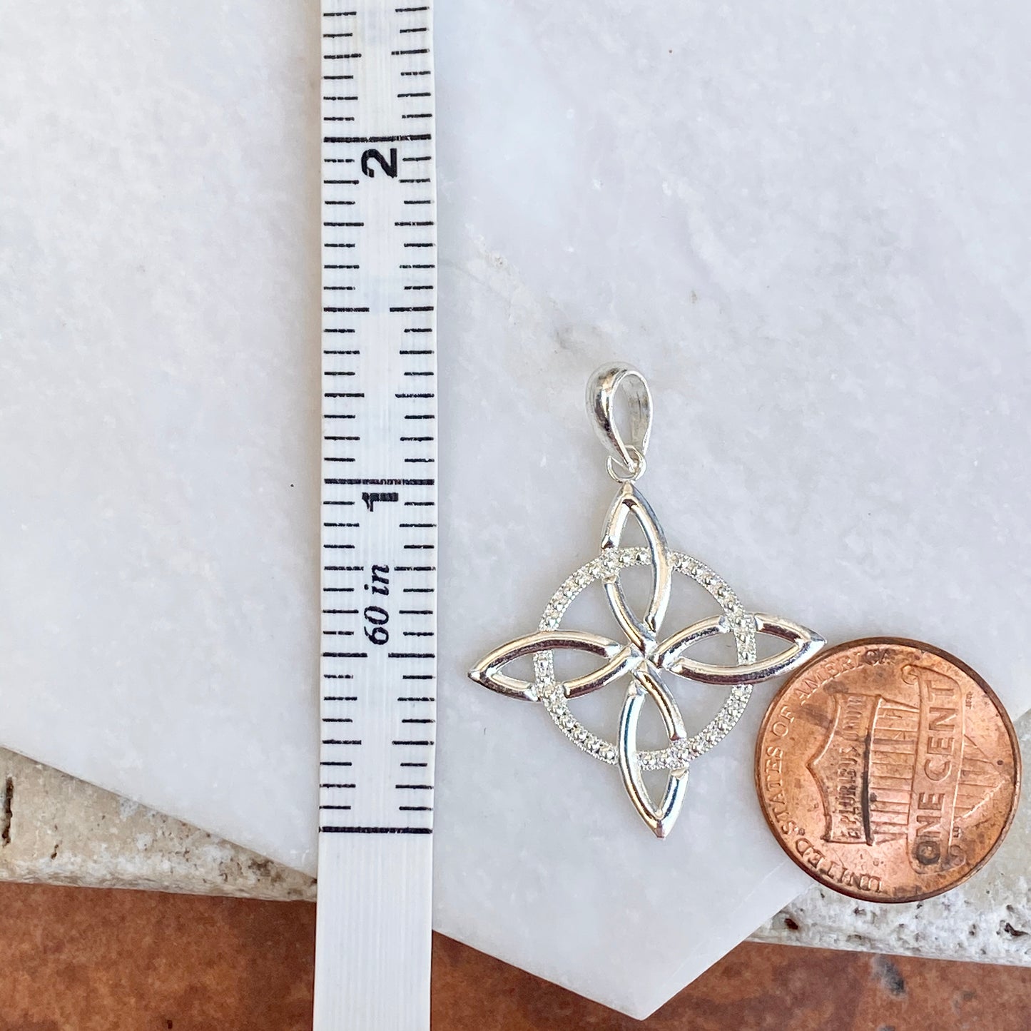 Sterling Silver Celtic Trinity Eternity Knot Pendant Charm