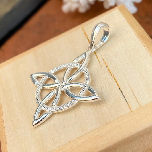 Sterling Silver Celtic Trinity Eternity Knot Pendant Charm