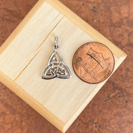 Sterling Silver Celtic Triangle Trinity Knot Pendant Charm