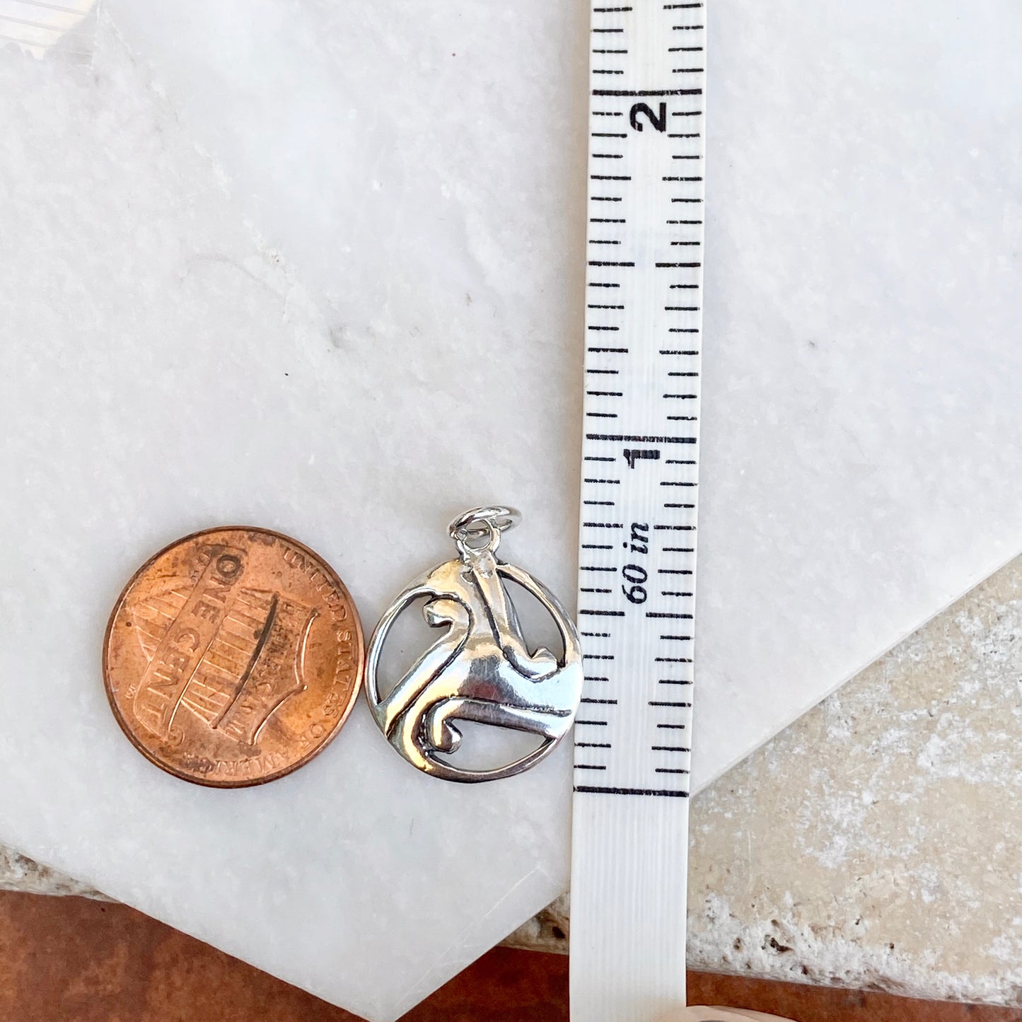 Sterling Silver Wave Celtic Trinity Circle Pendant Charm