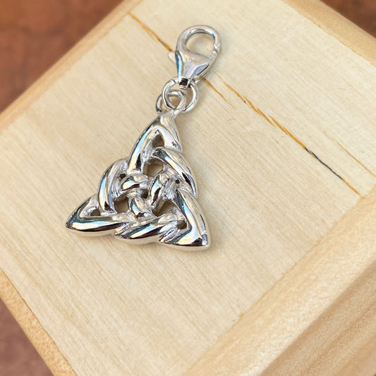 Sterling Silver Celtic Triangle Trinity Knot Pendant Charm