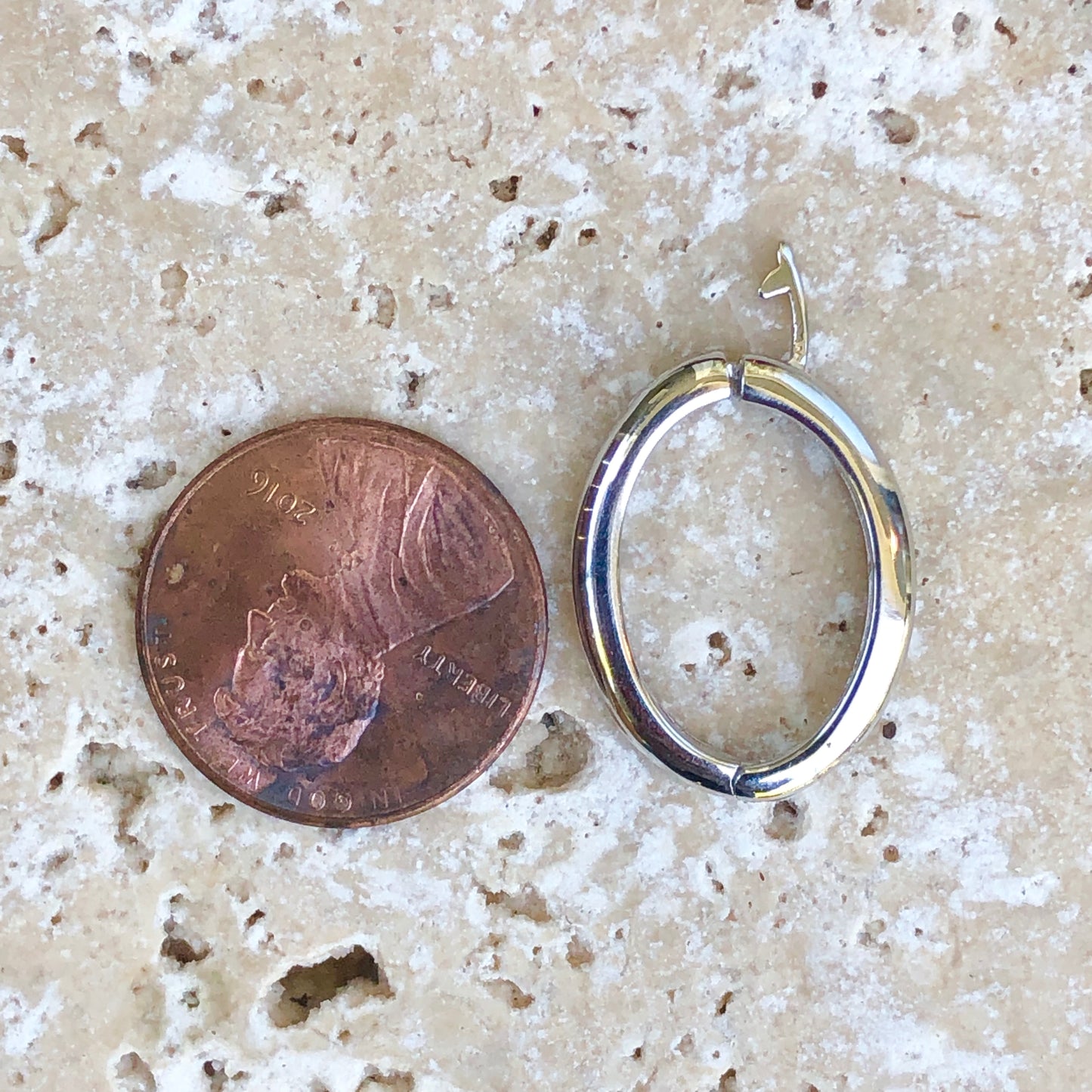 14KT White Gold Pearl Shortener Enhancer Bail 17mm x 12mm, 14KT White Gold Pearl Shortener Enhancer Bail 17mm x 12mm - Legacy Saint Jewelry