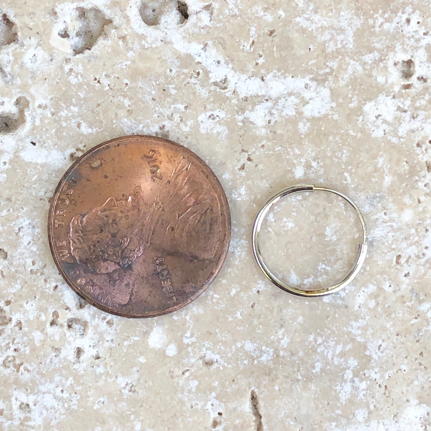 14KT White Gold Thin Endless Hoop Earrings 12mm, 14KT White Gold Thin Endless Hoop Earrings 12mm - Legacy Saint Jewelry