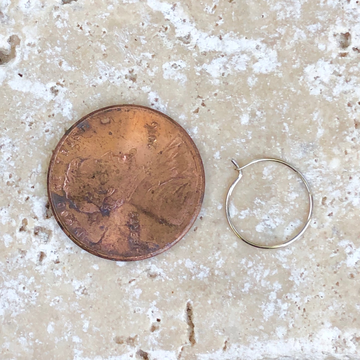 OOO 14KT White Gold Thin Hoop Earrings 11mm, OOO 14KT White Gold Thin Hoop Earrings 11mm - Legacy Saint Jewelry