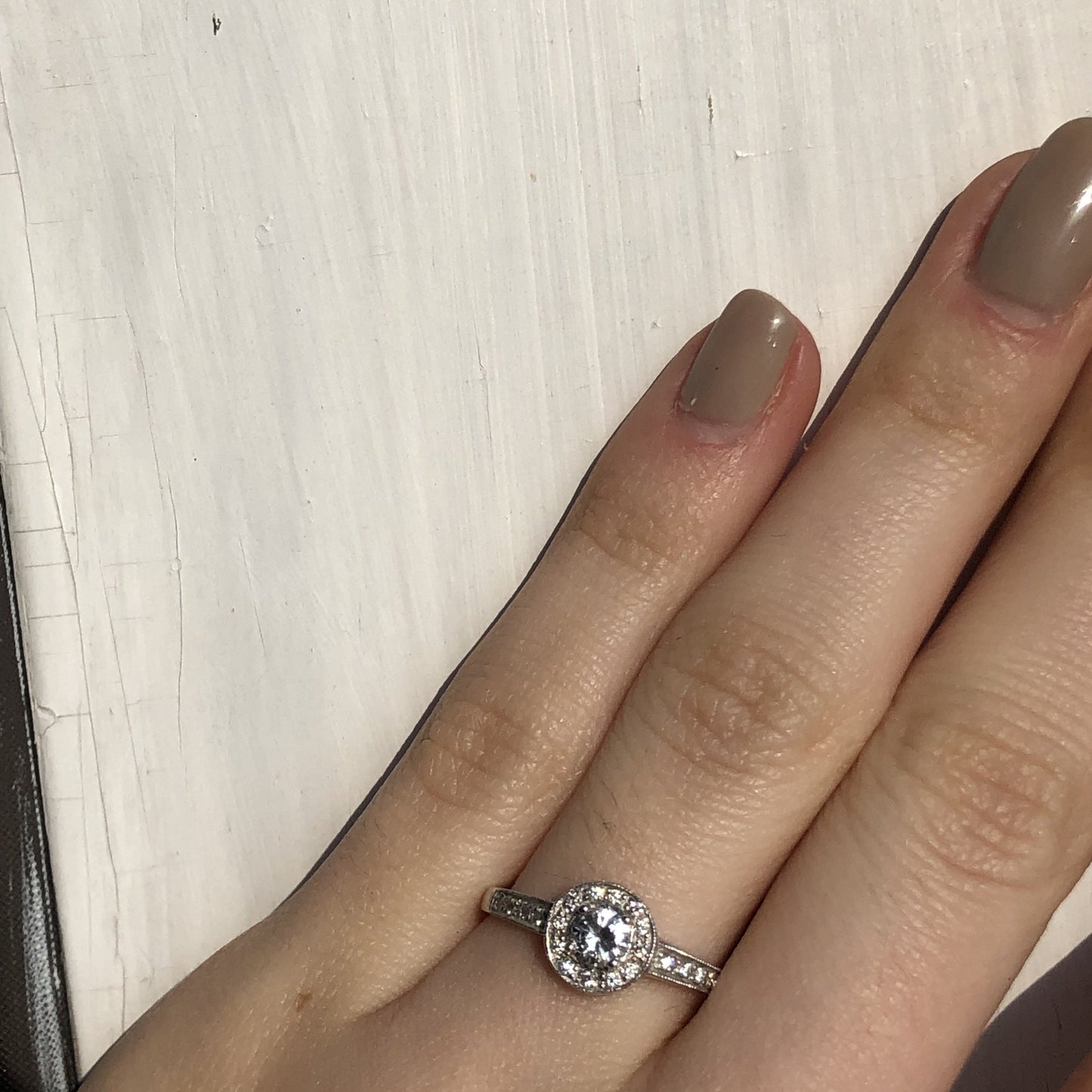 14KT White Gold Round European Cut Halo Diamond Ring - Legacy Saint Jewelry