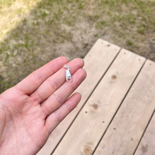 Sterling Silver 3D Italian Mano Cornuto Pendant Charm