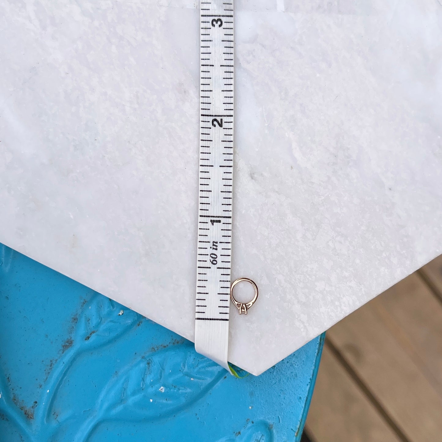 14KT Rose Gold .03 CT Diamond Ring Mini Pendant Charm