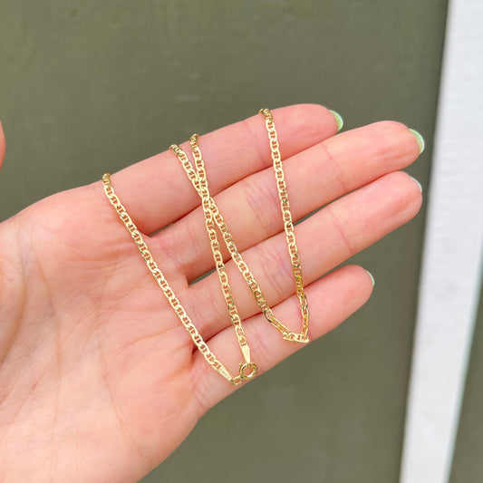 14KT Yellow Gold Polished 2.4mm Anchor Link Chain Necklace