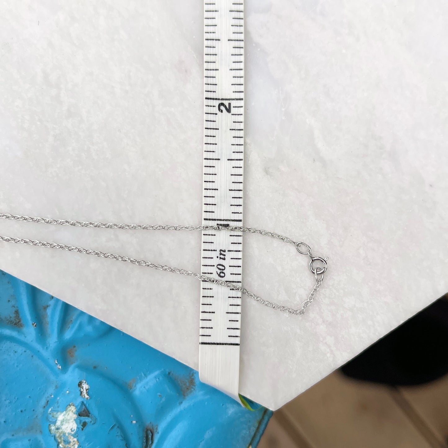 14KT White Gold .95mm Cable Chain Necklace